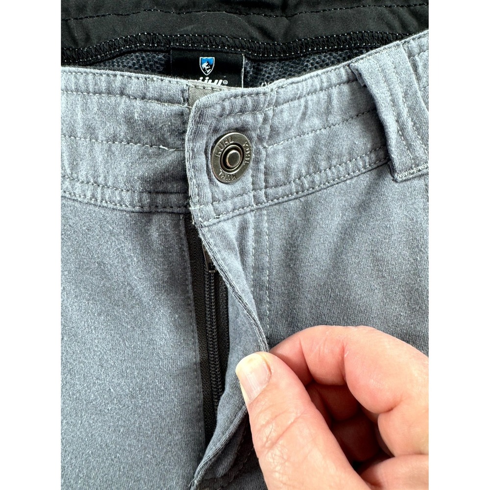 KUHL Cargo Pants Women's 8 Gray Zip-Slash Pockets Mid Rise Straight Leg Workwear - Picture 8 of 14